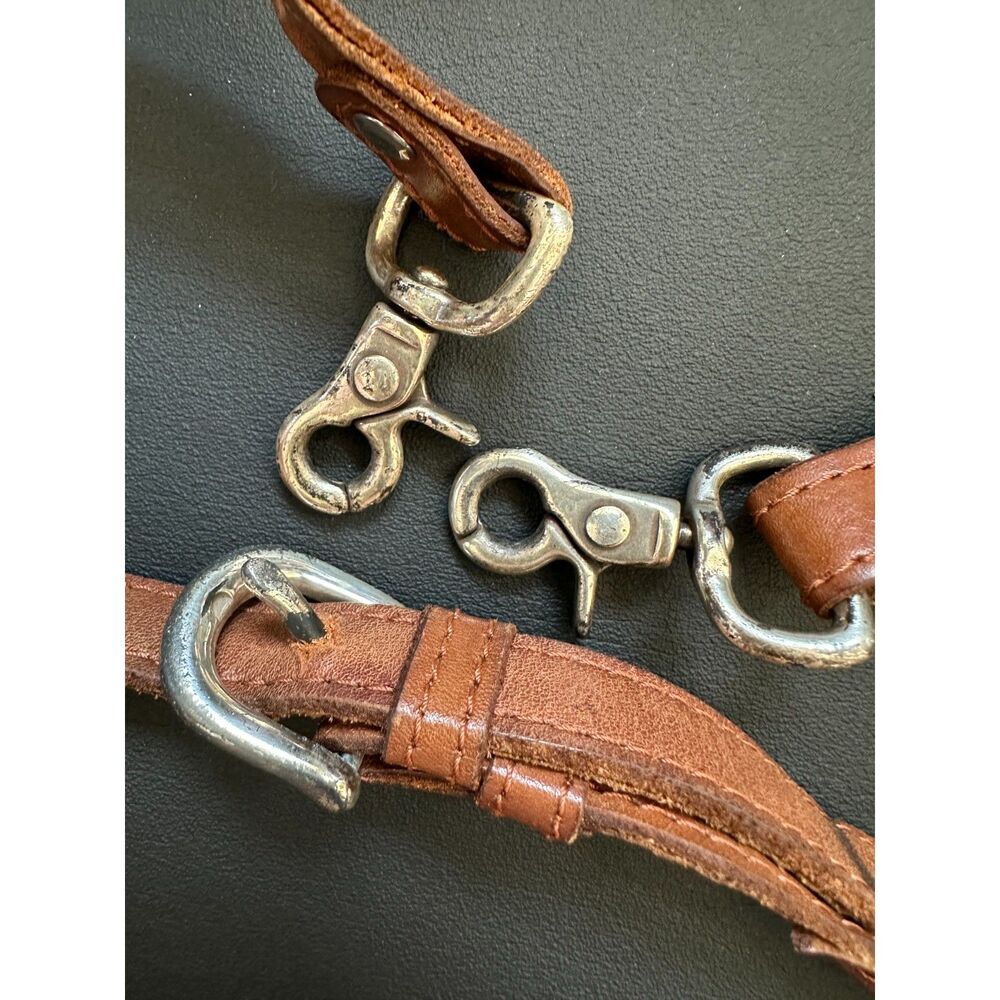 Vintage Hand Tooled Leather Satchel Bag Western Tooled Crossbody Purse Brown - Picture 16 of 16